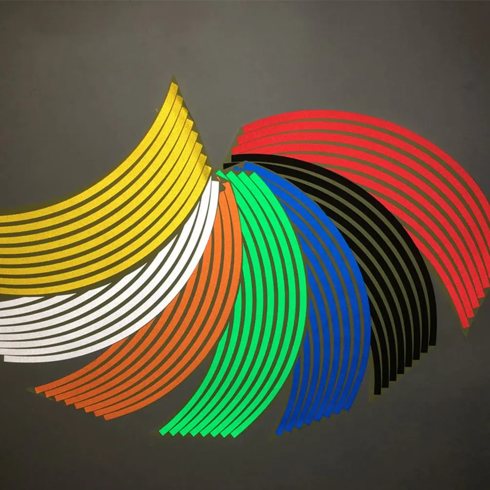 

16pcs Motorcycle Car Wheel Sticker For 16-18 Inchs Wheel Ring Rim Tire Reflective Stickers For YAMAHA HONDA SUZUKI KAWASAKI BMW