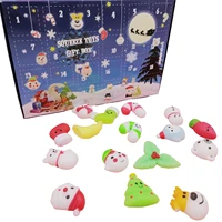 24 pcs christmas advent calendar cute squeezing toys for kids snowman elk christmas gift for girl boy