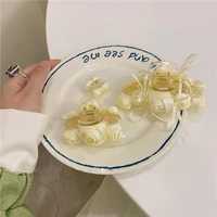 jewelry styling tool korea girls bow plastic flower hair claw crab clips rose flowers hair accessories