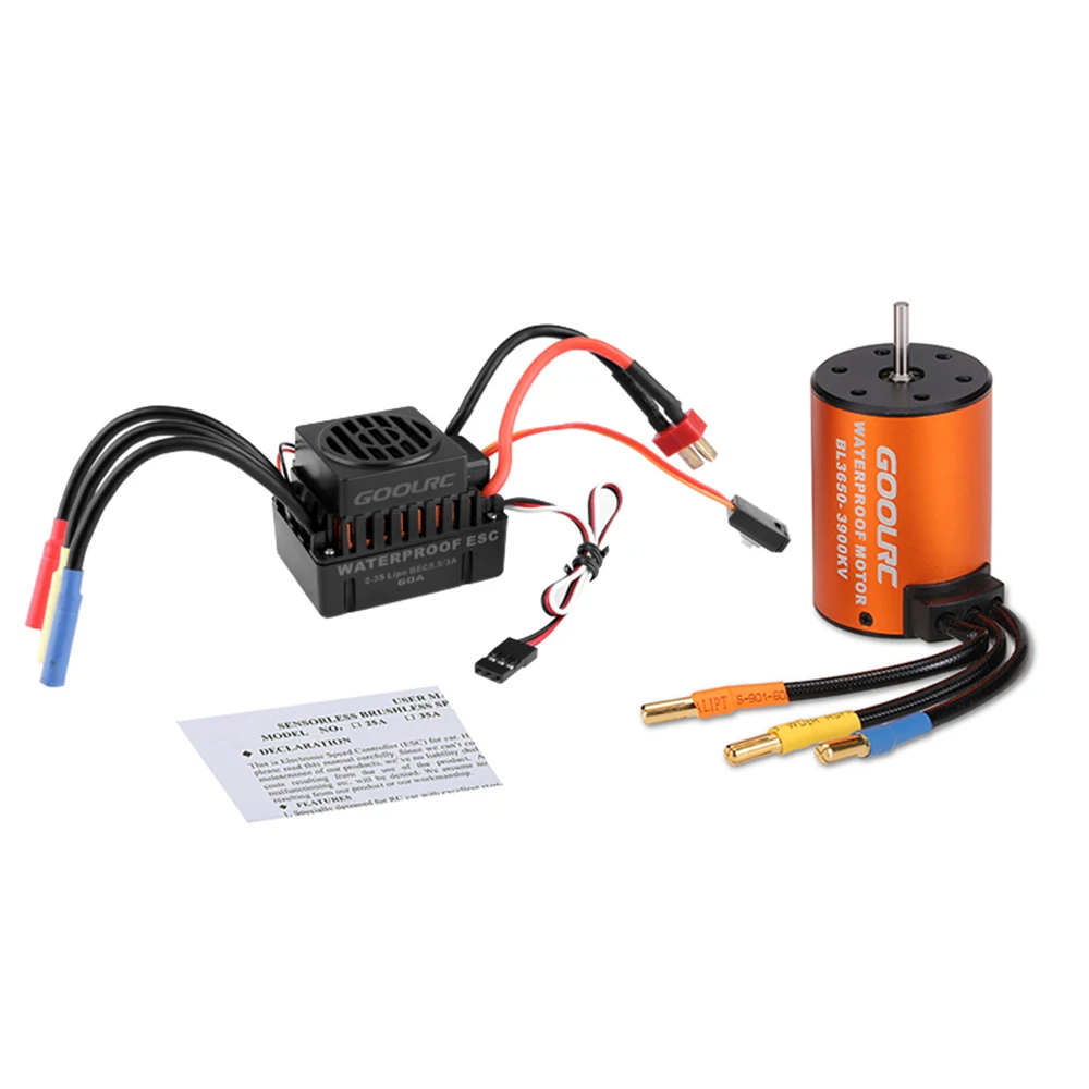 GoolRC обновление водонепроницаемый 3650 3900KV бесщеточный двигатель с 60A ESC комбо набор