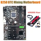 Материнская плата для майнинга B250 BTC с подставкой VER009S 12X, слот для графической карты LGA 1151 DDR4 SATA3.0 USB3.0 для майнинга BTC