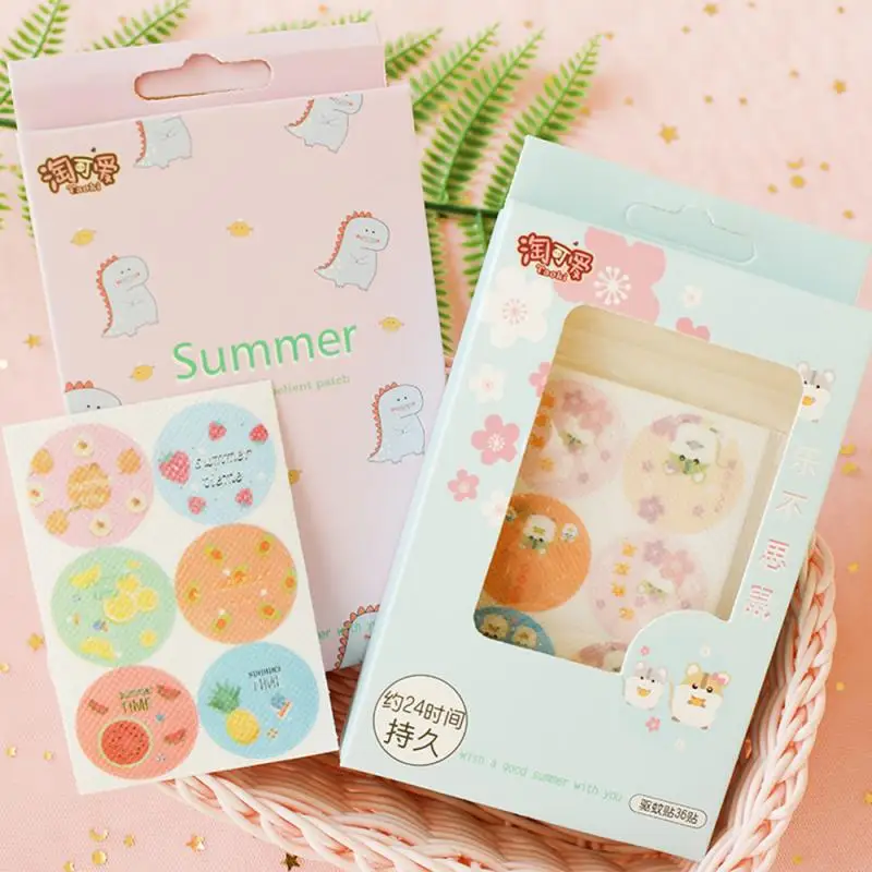 36 шт./кор. наклейки от комаров Сделай Сам патчи Мультфильм привод Отпугиватель