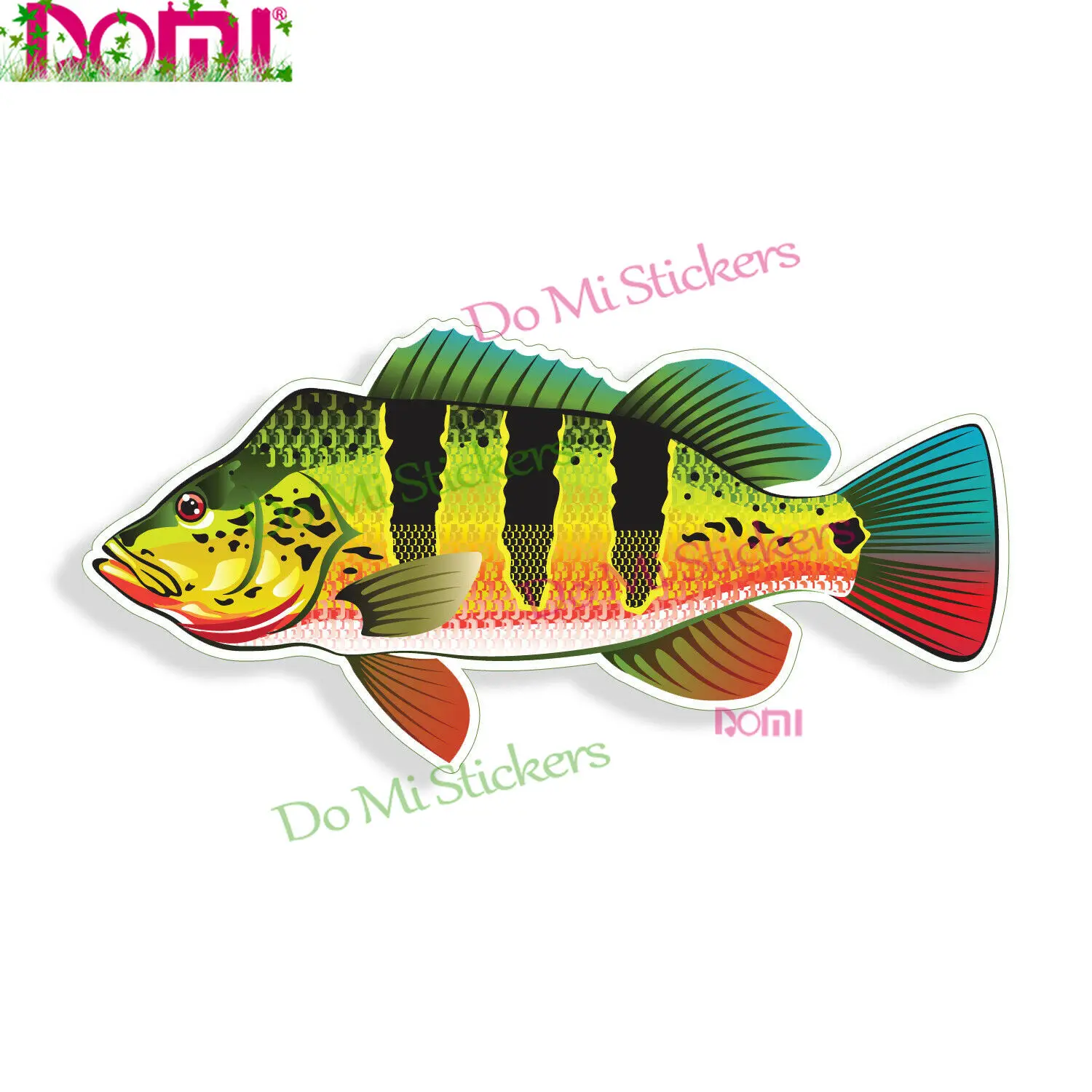 

Peacock Bass Sticker Fish Fishing Laptop Boat Car Window Vehicle Bumper Swim Fishing Boat Tackle Box Cup Decal