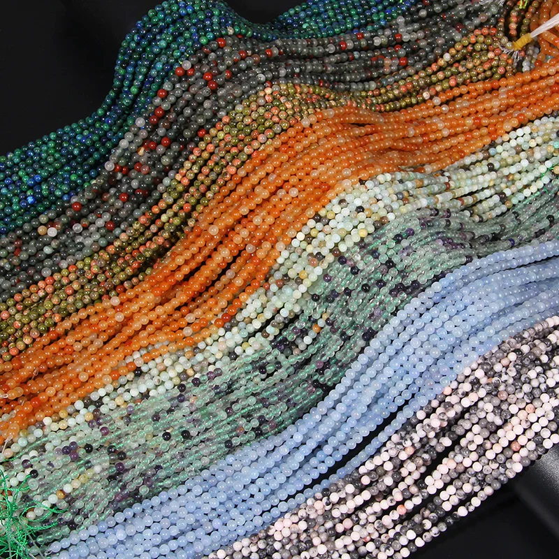 Бусины из натурального агата гладкие зеленые нефрита 4 мм круглые Агаты флюорита