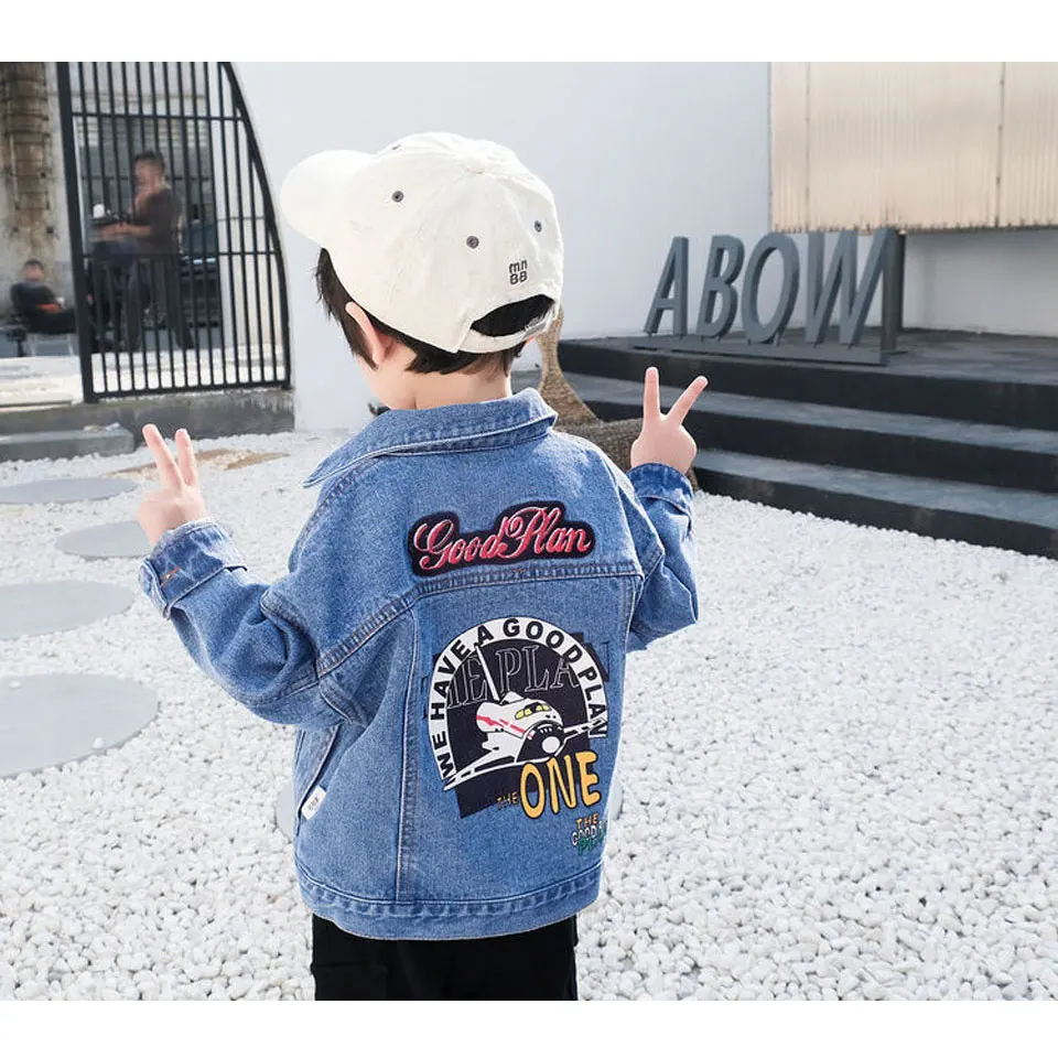 

Handsome Baby Boy Girl Denim Short Letter Coat Spring Autumn Kids Boys Jean Jacket For 2T To 10 Yrs Children Outerwear Coats