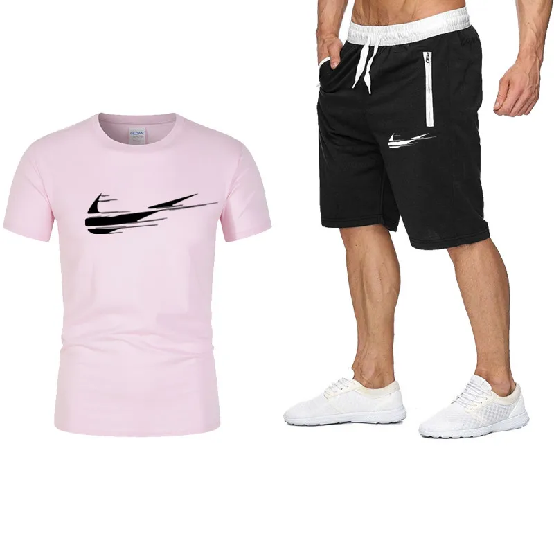 

2021 Summer Men's T-Shirt Sportswear Fashion Brand Printing Men's Two-Piece Short-Sleeved T-Shirt And Shorts Sportswear Size 2XL