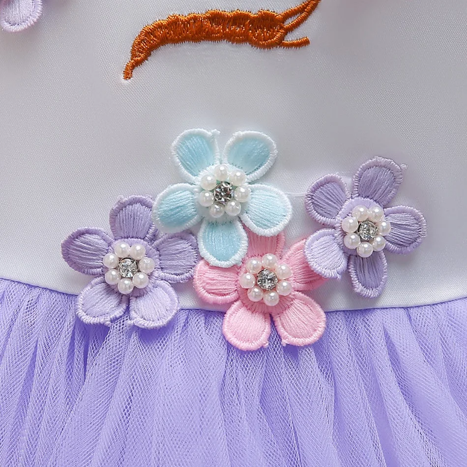 

5 Colors Christmas Girl Unicorn Dress Children Halloween Princess Costume Baby Carnival Party Gown Kids Birthday Unicornio Frock