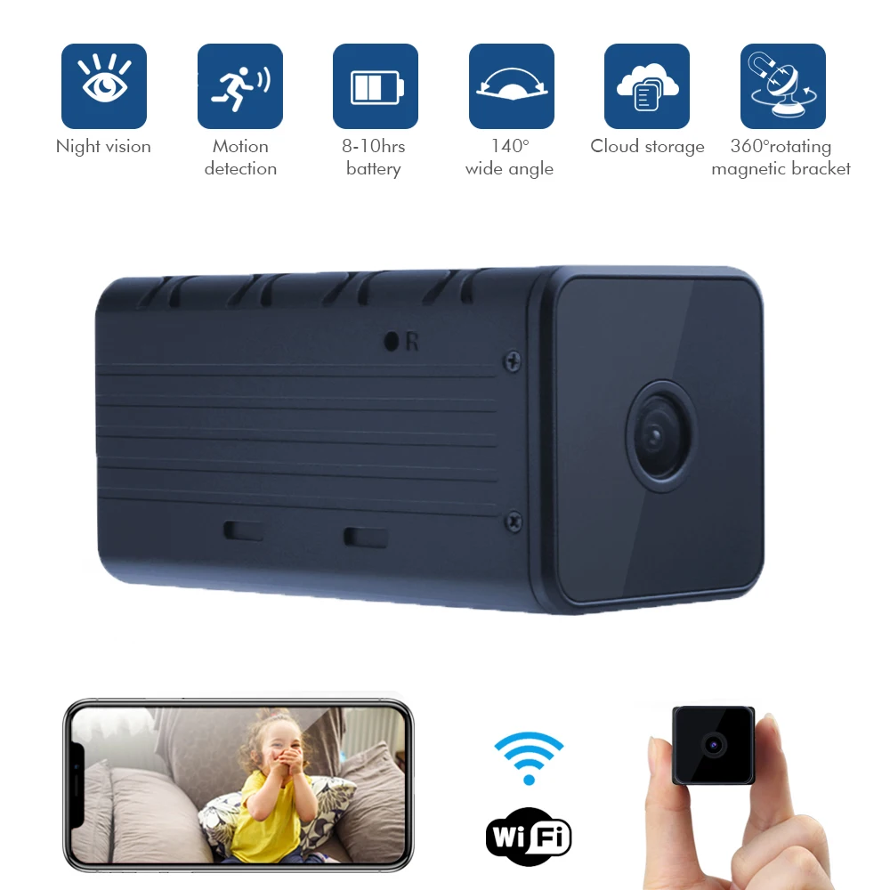 Экшн-камера 1080P ночное видение мини-камера Wifi Магнитная 120 ° широкоугольная