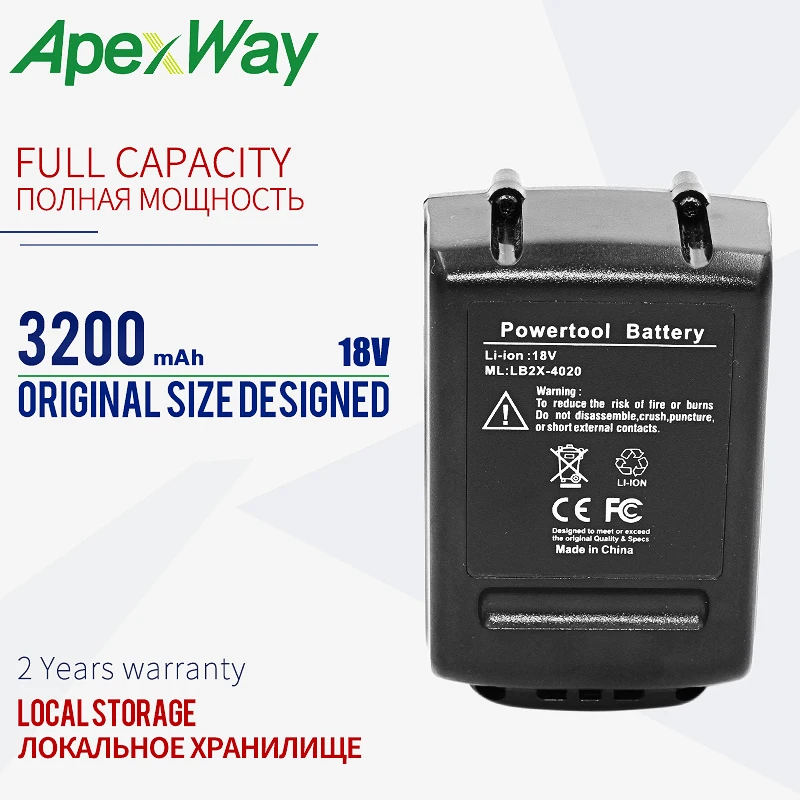 

18В литий-ионная аккумуляторная батарея для инструментов Black Decker LB20 LBX20 LHT120 LLP120 LGC120 LBXR20 LB2X4020 ASL186K