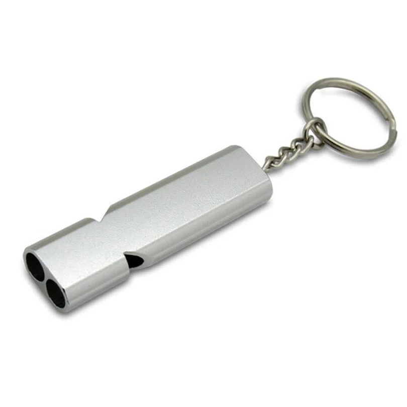 CKAHSBI Stainless Keychain Cheerleading Emergency Multifunction Tool Hot Outdoor Survival Whistle Decibel Double Pipe | Спорт и