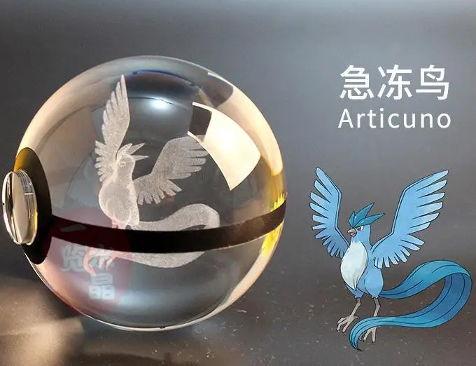 Pokemon Кристалл Прозрачный 3d лампа диаметр 5 см кнопка сотовый стеклянный шар необычные ночные светильники игрушка Покемон для декоративных подарков - Цвет: Diameter 5cm