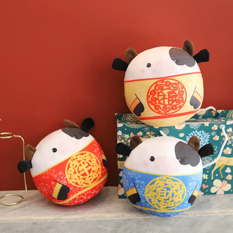 

Милые японские куклы крупного рогатого скота, плюшевые игрушки, милая корова, круглые стили, подарки на день рождения для мальчиков и девоче...