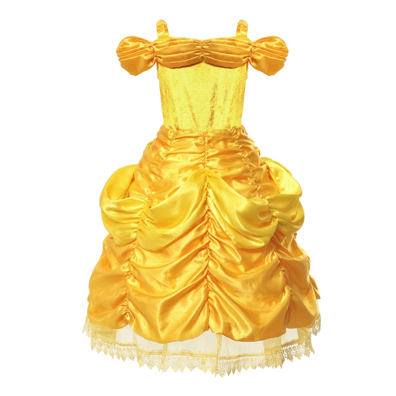 cute baby dresses online Cosplay Belle Princess Dress Girls Dresses for Beauty and the Beast Kids Party Clothing Magic Stick Crown Gloves Children Costum newborn baby girl skirt