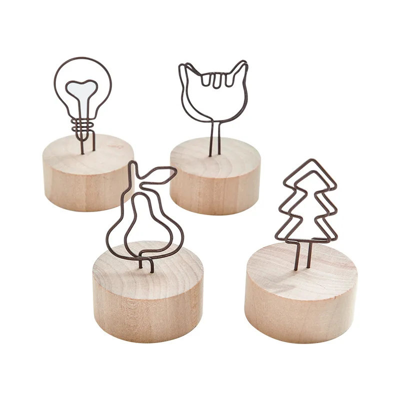 

Original Wooden Iron Clip Note Clip Cartoon Card Clip Bionic Home Decoration