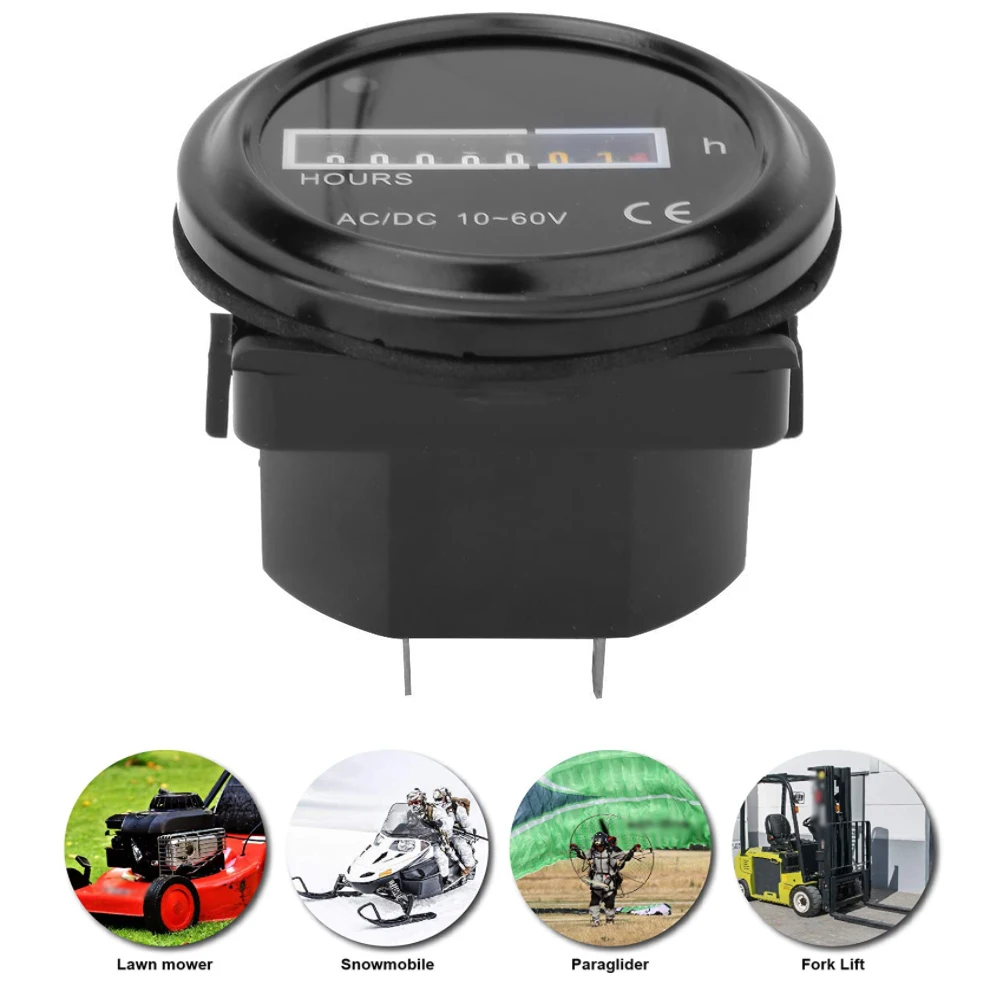 

DC 10-60V TH-1 Hour Meter For Marine Boat Engine 2" Round Waterproof Gauge Moto Car Mechanical Hour Meter Counter Quartz Timer