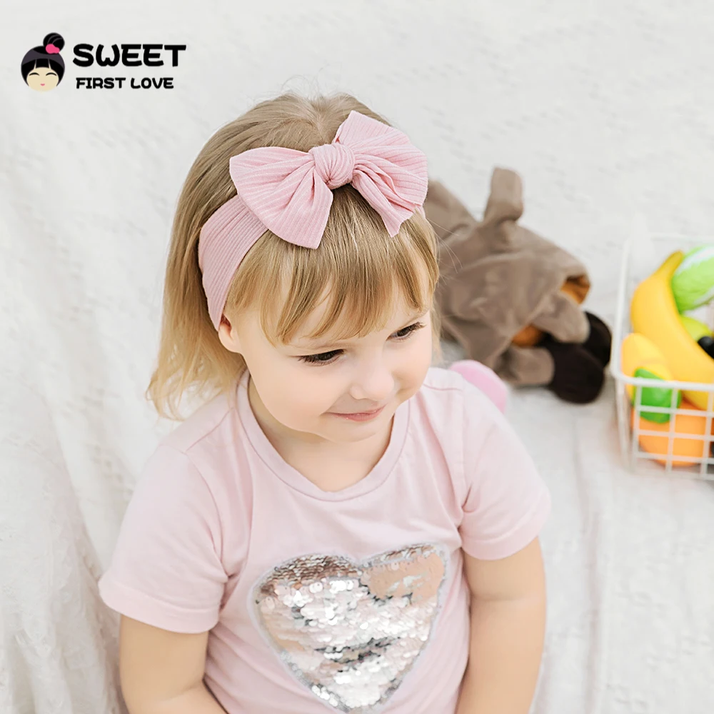 Повязка на голову и банты для маленьких девочек Классические нейлоновые повязки