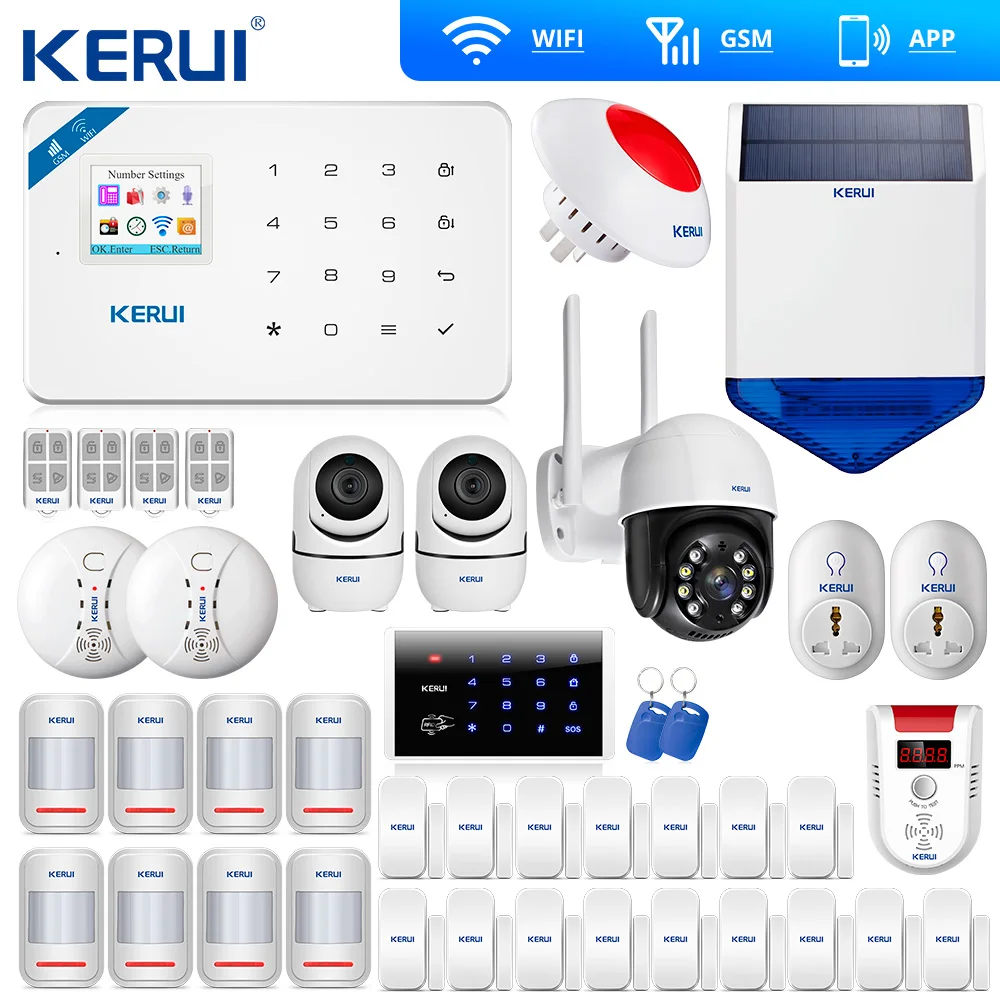 Комплект беспроводной домашней сигнализации Kerui W18 Wi Fi GSM управление через