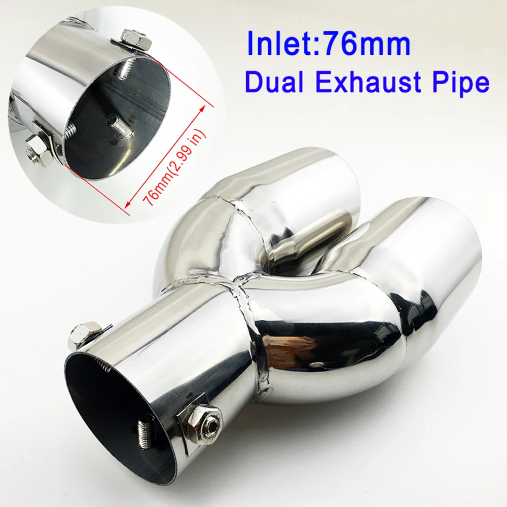

3" 76mm Diameter Universal Car Tail Pipe Exhaust Muffler Rear Tailpipe Tip Cover Trim Exterior Accessories