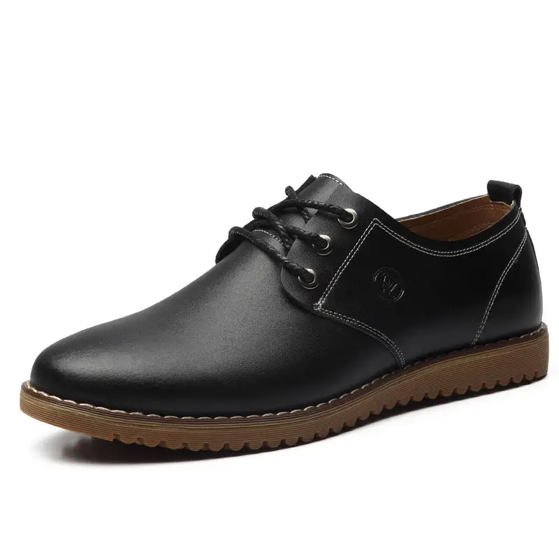 

New men's shoes casual shoes leather business tendon bottom youth round head Joker men's shoes
