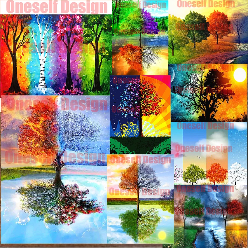 

diamond art kit Four Seasons Tree 5d diamond painting full square/round Four Seasons Tree diy diamond embroidery full set