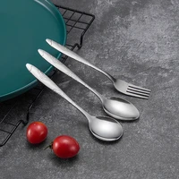 2pcs 401 stainless steel spoon restaurant canteen hotel rice spoon butterfly spoon cake fork