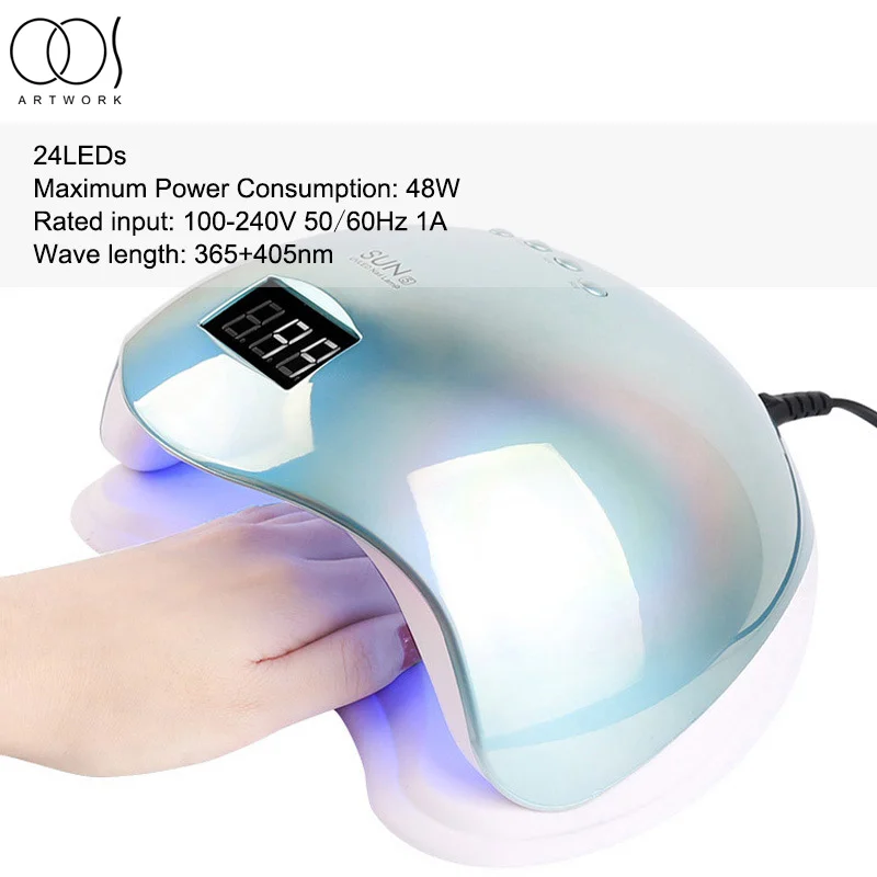 SUN5Colorful УФ светодиодный Сушилка для ногтей лампа Гель лак отверждающая с нижним