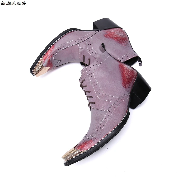 Мужские зимние ботильоны из натуральной кожи на толстом каблуке | Обувь