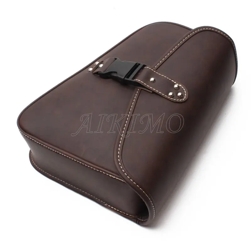 Коричневая мотоциклетная кожаная седельная сумка боковая для инструментов