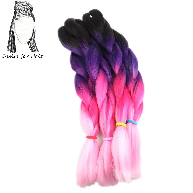 T#27/613 Desire for hair 24 дюйма 100 г bling Блестки для волос mix большие синтетические косы плетение волос для наращивания - Цвет: T#27/613