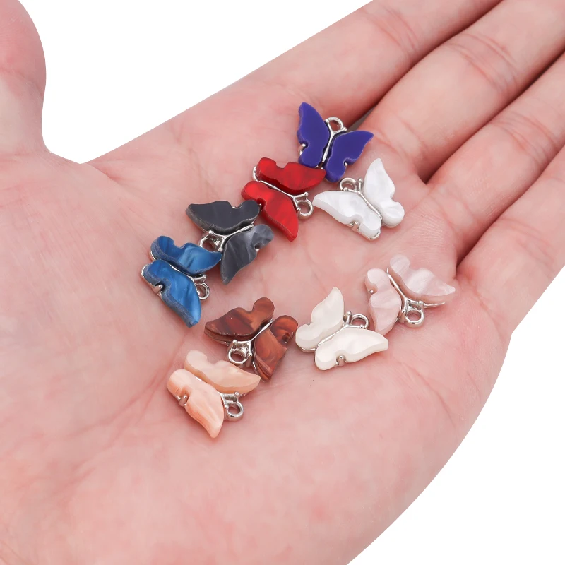 10 шт./партия подвески в виде бабочек