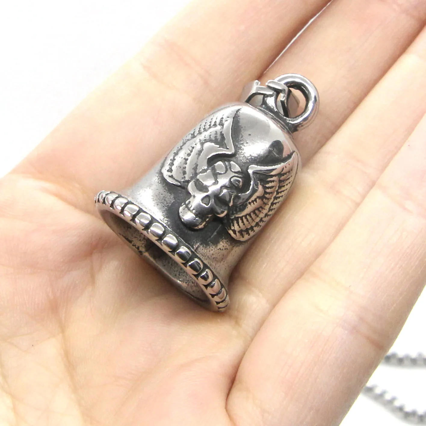 Подвеска в виде колокольчика с демоном черепом модная Мужская подвеска из