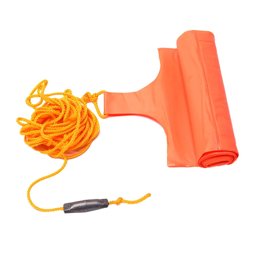 

Portable Scuba Dive 55'' Surface Marker Buoy SMB Safety Sausage W/Yellow Line