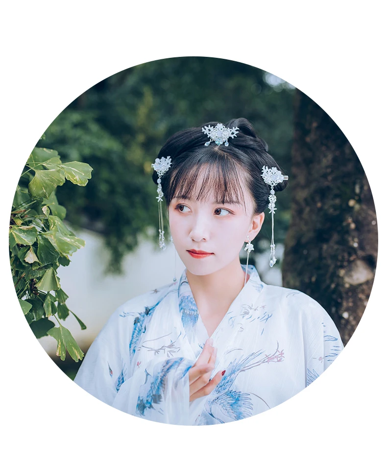 QIANAO набор hanfu китайская Винтажная заколка ручной работы с кисточками