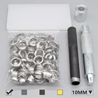 Набор из 100 металлических проушин и инструментов 3 в 1, включая пластину, перфоратор и молоток, аксессуары для объемный для одежды сделай сам