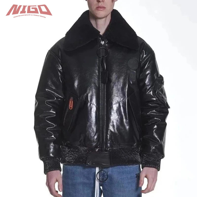 

NIGO 21ss OW Men's Real Leather Wool Coat Code@W3