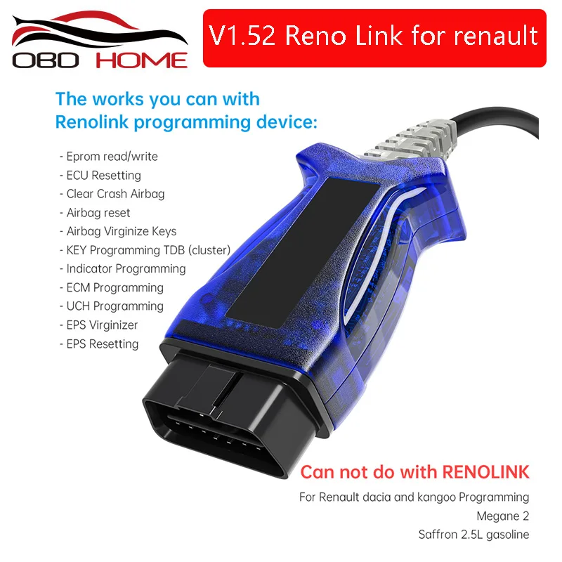 Программатор OBD2 Renollink для Renault ECU программирование ключей сброс подушки