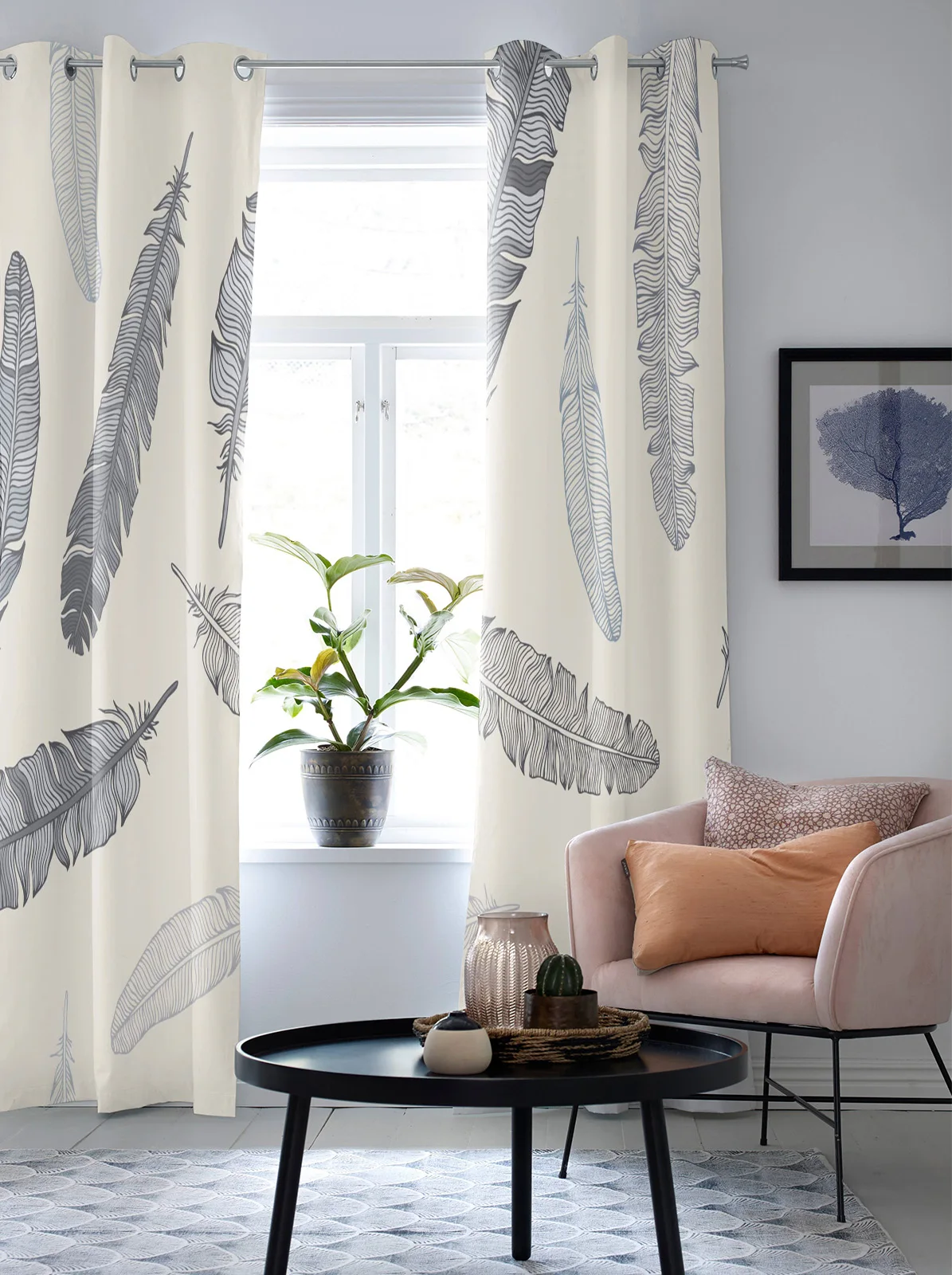 Прозрачная занавеска с перьями серые занавески в стиле ретро для балкона