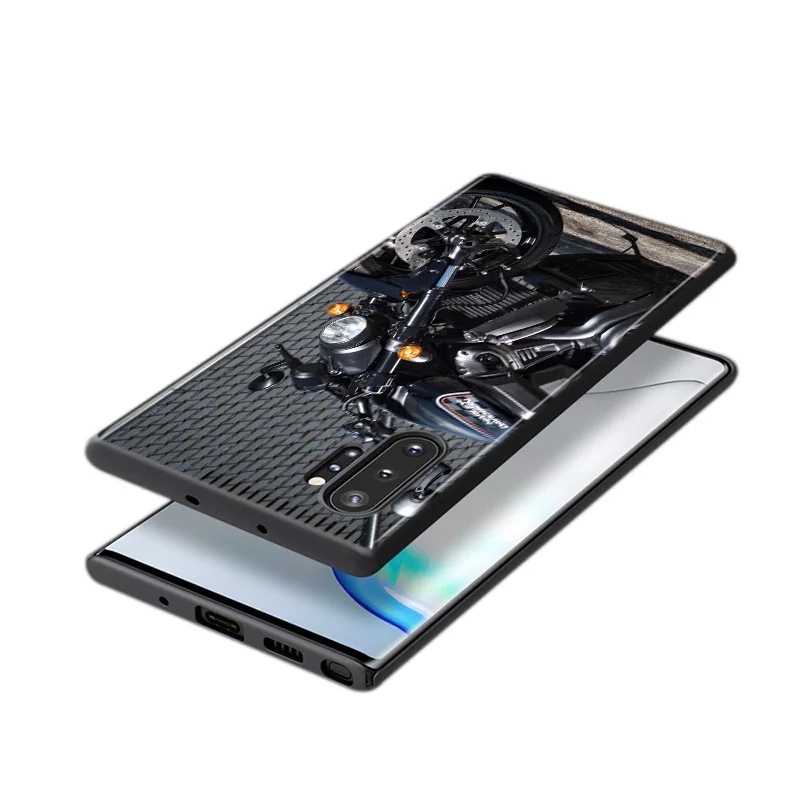 

Cool Street motorcycle For Samsung Galaxy Note 20 10 9 8 S21 S10 S10E S9 S8 S7 Ultra Lite Plus Pro 5G Black silicone Phone Case