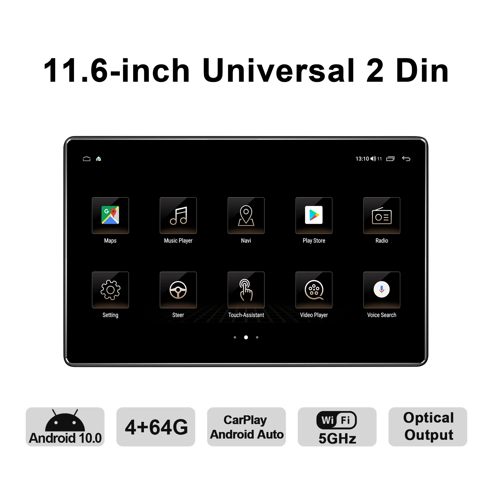 저렴한 2 딘 자동차 라디오 안드로이드 10.0 4 기가 바이트 + 64 기가 바이트/6 기가 바이트 + 128 기가 바이트 범용 GPS 네비게이션 비디오 스테레오 1920*1080 IPS 지원 4G/무선 Carplay