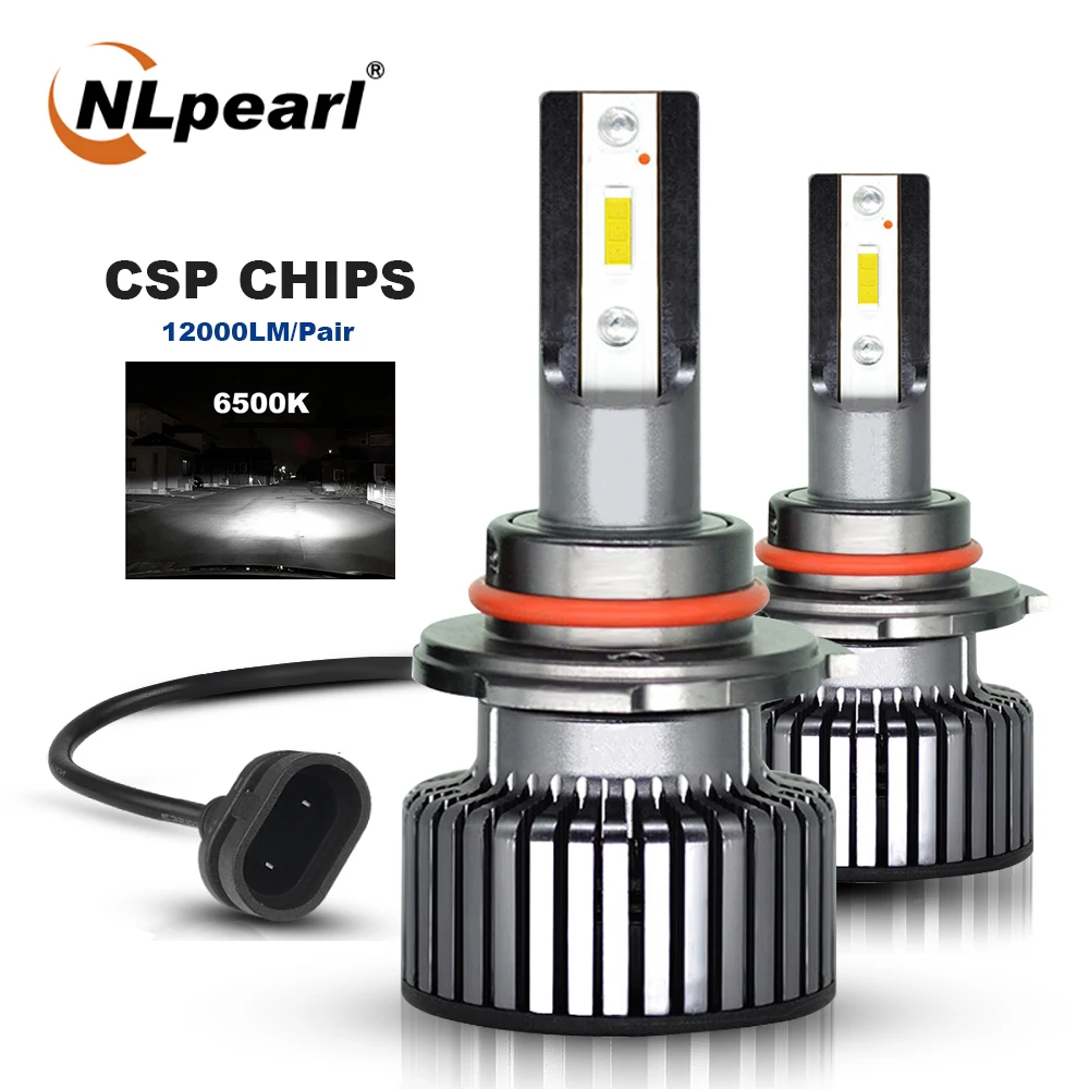 

NLpearl 2x Car 9012 Led Headlight Bulbs H1 H4 9005 HB3 9006 HB4 H8 H9 H11 H7 Led 6500K 50W 12000Lm CSP Chips For HeadLights 12V