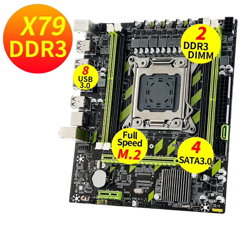 Материнская плата HONUA X79 чип MATX 4 DDR3 SATA 3 LGA 2011 USB 2 0 поддержка памяти REG ECC и Xeon