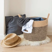 large basket woven storage basket with handles natural jute laundry basket toy towels blanket basket home decor gift
