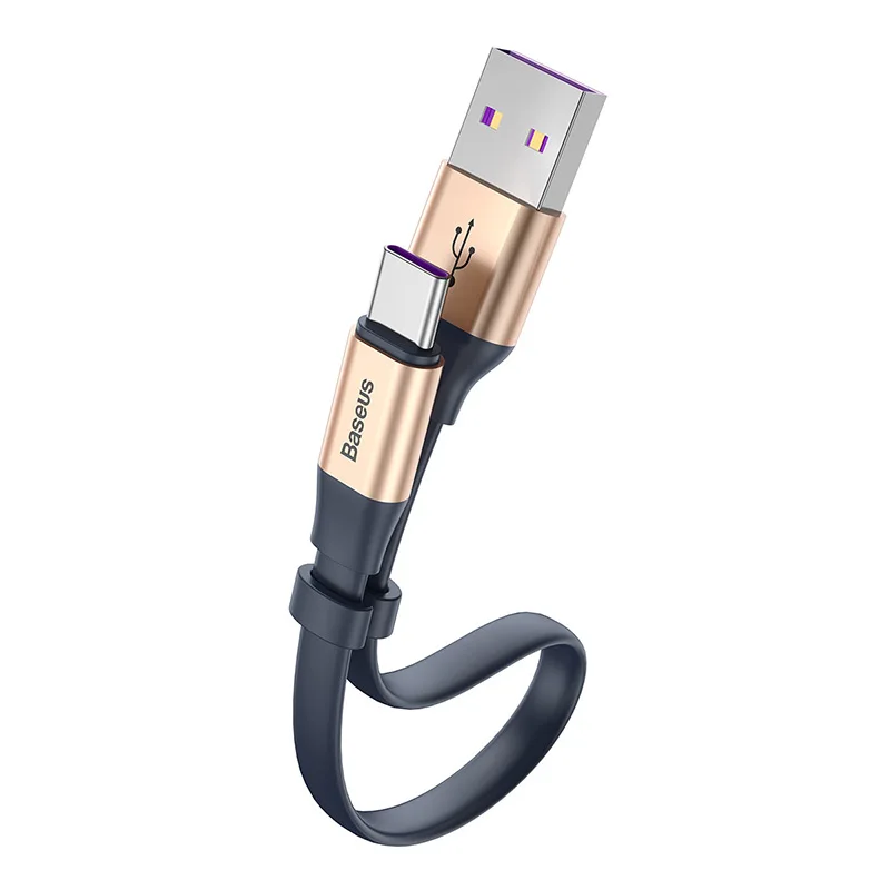 Baseus usb type c кабель короткий 20 см 5A Быстрая зарядка данных для huawei P20 P30 mate 20 usb c кабель для samsung s8 s9 xiaomi Android - Тип штекера: Gold blue
