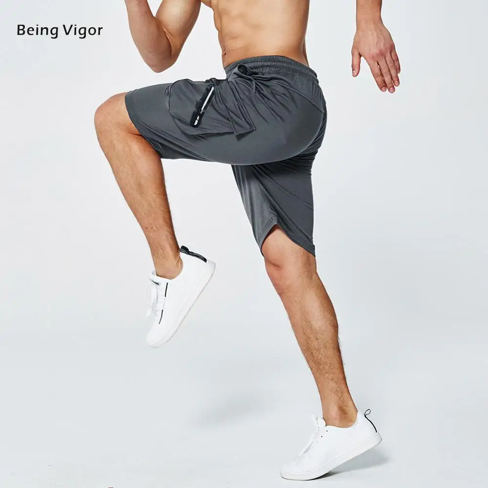 Мужские шорты для бега быстросохнущие спортивные с карманом эластичные