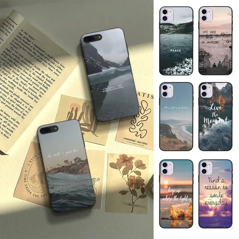

Beach Mountain Bule Sky Phone Case Fundas Shell Cover For Iphone 6 6s 7 8 Plus Xr X Xs 11 12 13 Mini Pro Max