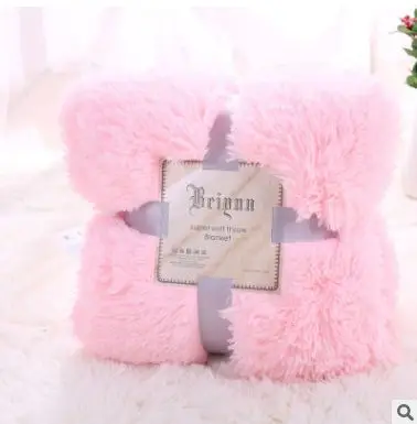 Light pink Ультра плюшевое декоративное покрывало ворсистый искусственный мех Microfibe мягкое белое вино красный чай розовый синий серый фиолетовый - Цвет: Light pink