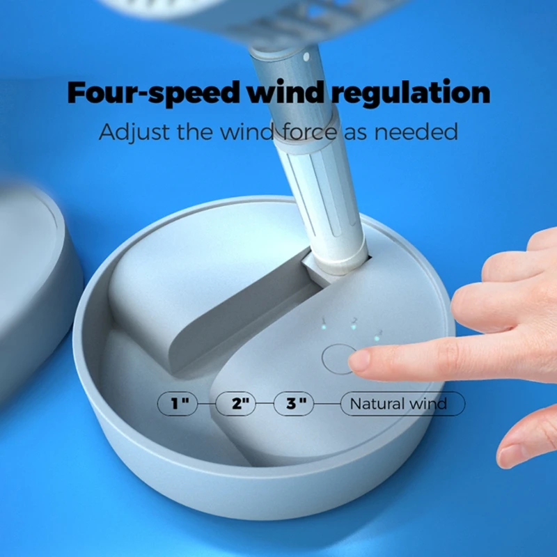 

X37C Portable Standing Fan Battery Rechargeable Up/Down Adjustable Stretching USB Desktop Fan for Bedroom Office Dorm