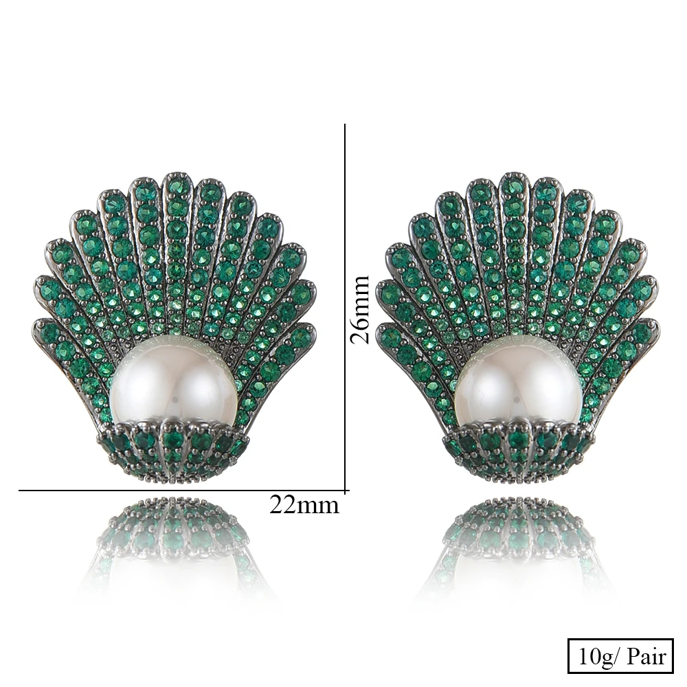 

missvikki Sweet Noble Luxury Shell pearl Shiny Fine Earrings for Women Bridal Wedding boucle d'oreille femme 2020 New Fashion