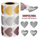 300 шт.рулон этикетки DIY лотереи лотерея Сотрите наклейки вечерние свадебные сувениры канцелярские товары для скрап-билет в форме сердца смешная игра
