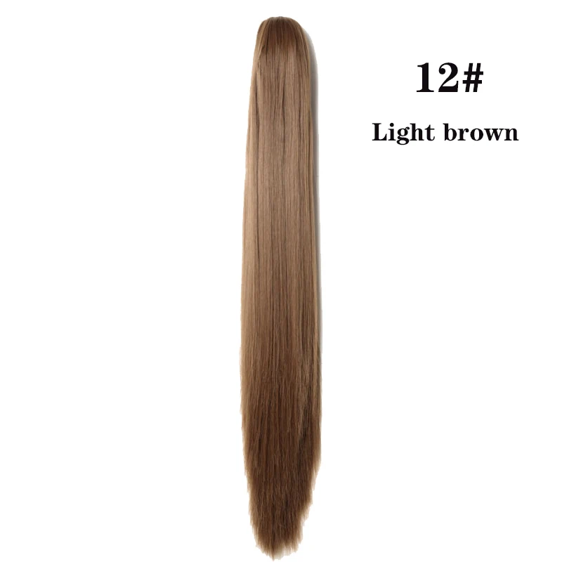 light brown S-noilite синтетический конский хвост длинный прямой коготь на конский хвост наращивание волос клип в хвост поддельные конский хвост волос кусок для женщин - Цвет: light brown
